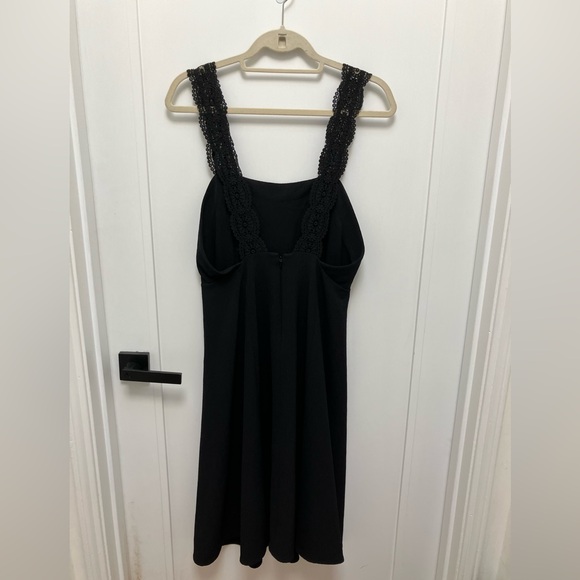 Sézane Robe Edna Black Noir Crochet Strap Midi Dress - 38/6 - Picture 5 of 10